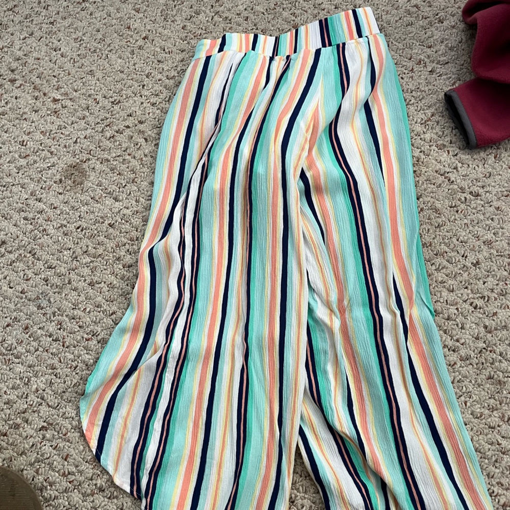 striped flowy pants